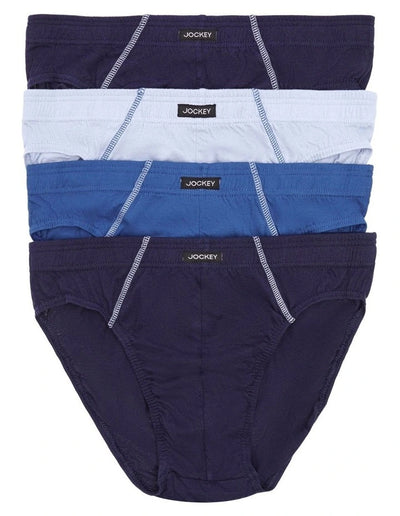 Jockey Men's Cotton Briefs 4 Pack - Navy/Blue