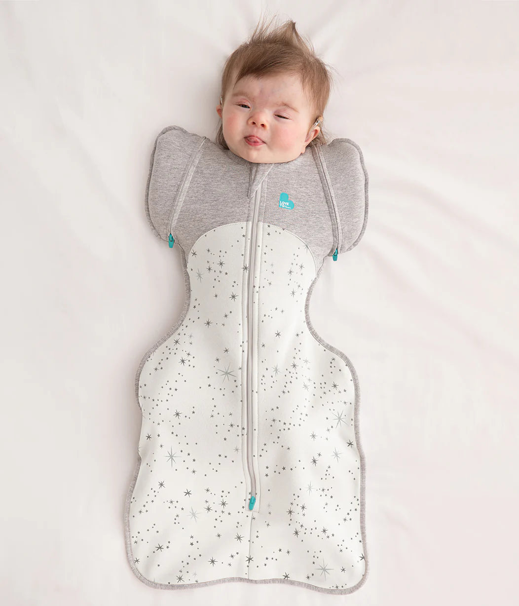 Love To Dream Swaddle Up™ Transition Bag Fleece 1.5 TOG - White North Star