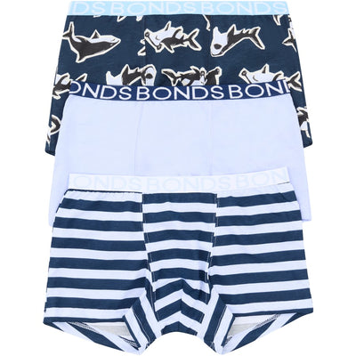 Bonds Boys Trunk 3 Pack - Navy Stripe Pack