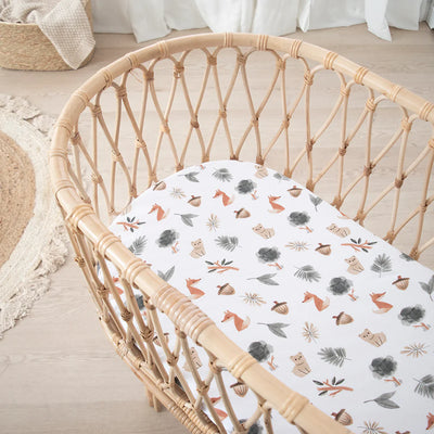 Living Textiles 2 Pack Bassinet Fitted Sheet - Jersey/Forest Retreat