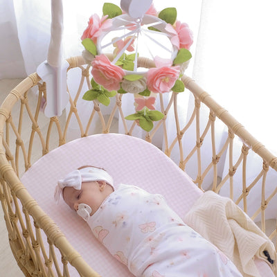 Living Textiles 2 Pack Bassinet Fitted Sheets - Butterfly Garden