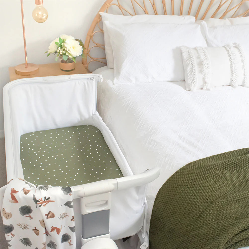 Living Textiles 2 Pack Jersey Bedside Sleeper Fitted Sheet - Forest Retreat
