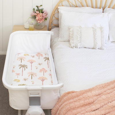 Living Textiles 2 Pack Bedside Bassinet Fitted Sheet - Tropical Mia