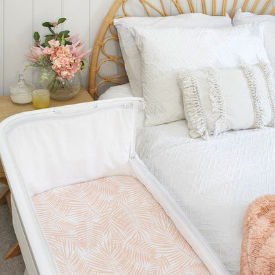 Living Textiles 2 Pack Bedside Bassinet Fitted Sheet - Tropical Mia