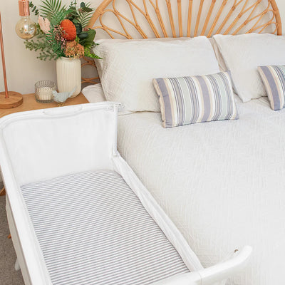 Living Textiles 2 Pack Bedside Bassinet Fitted Sheet - Watercolour Elephant