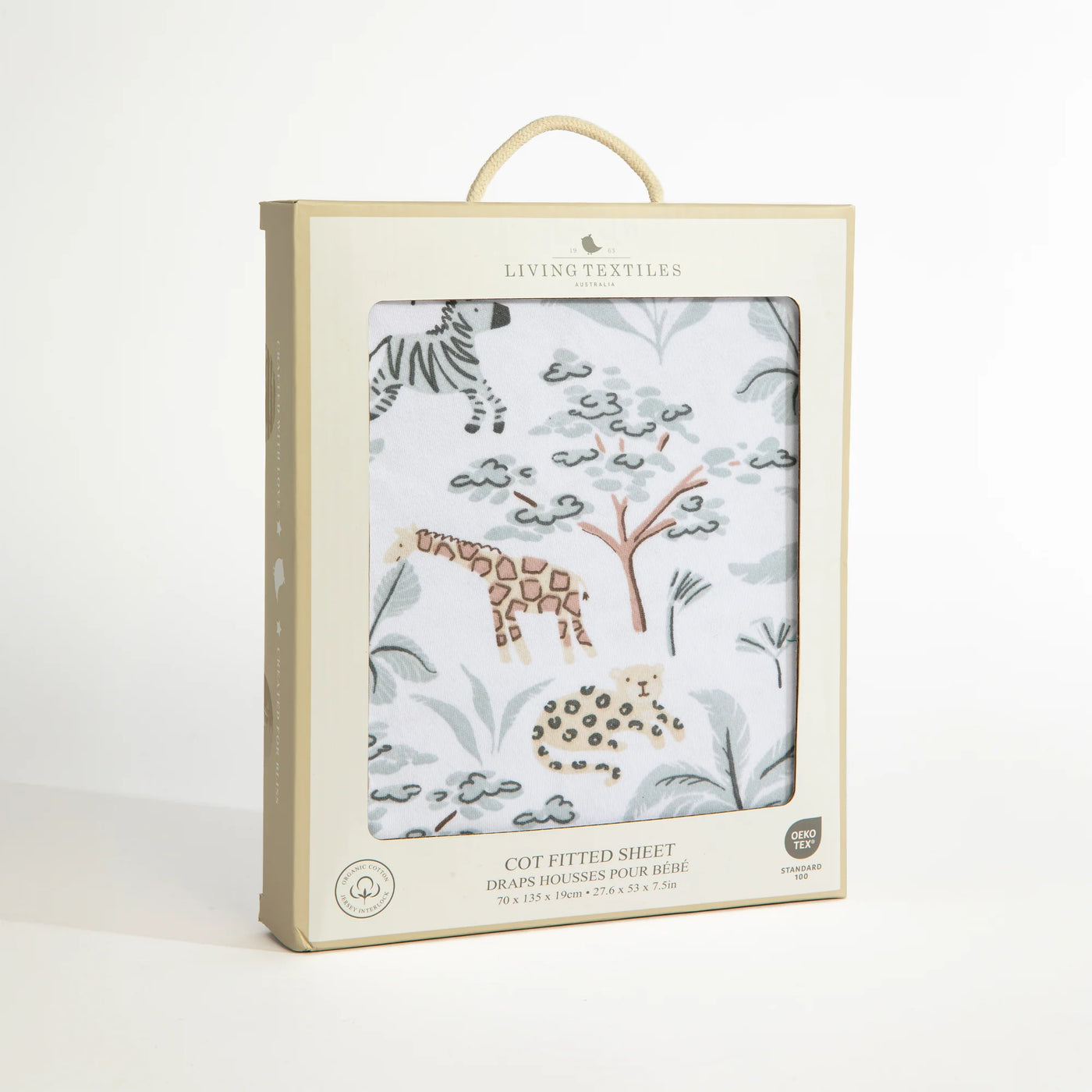 Living Textiles Organic Cot Fitted Sheet - Wild Safari
