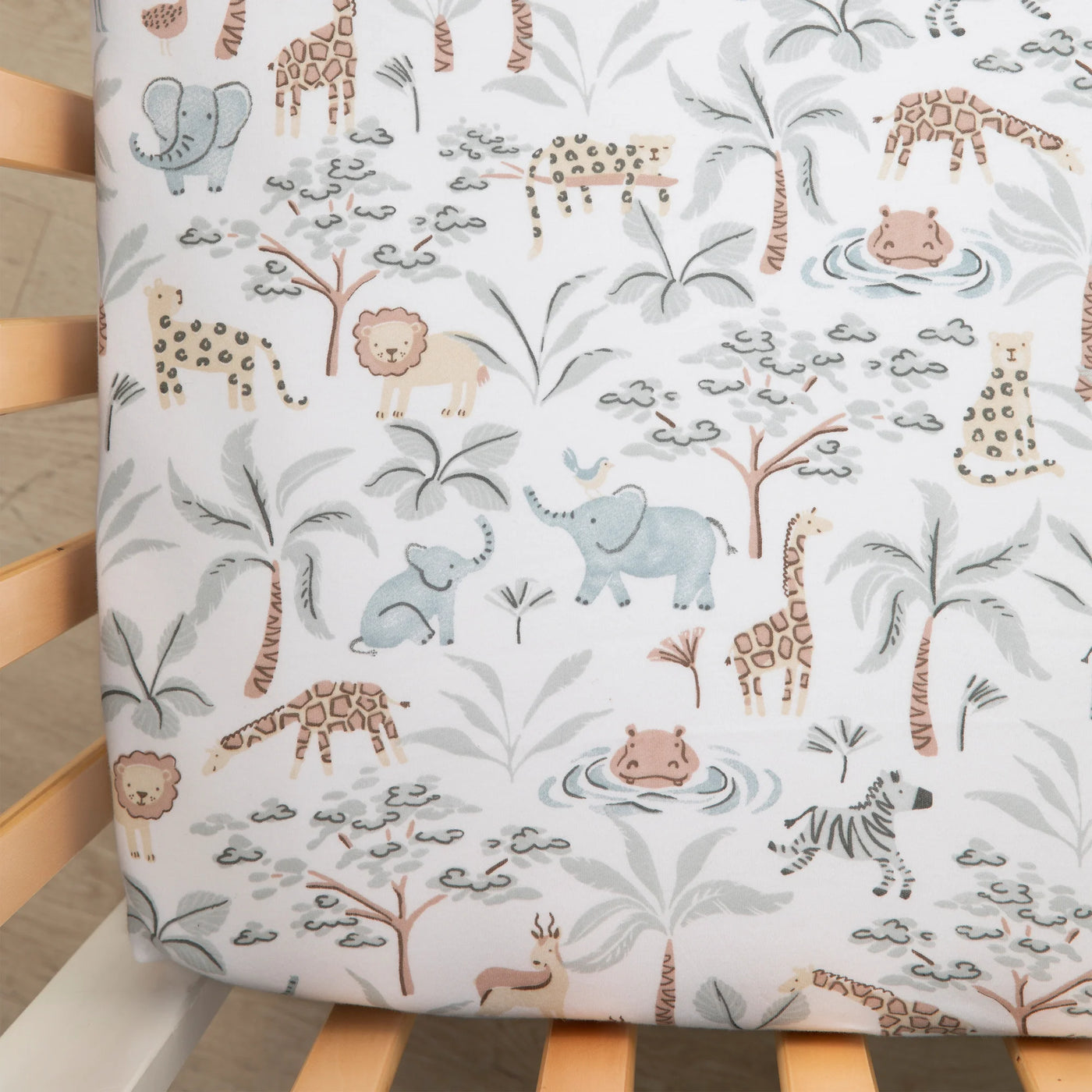 Living Textiles Organic Cot Fitted Sheet - Wild Safari