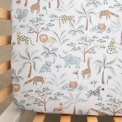 Living Textiles Organic Cot Fitted Sheet - Wild Safari