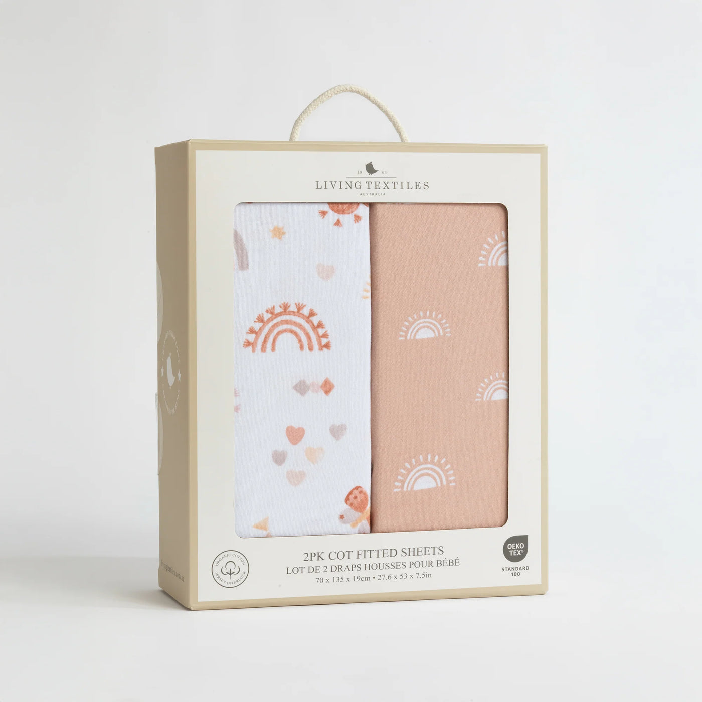 Living Textiles Organic Cot Fitted Sheet 2 Pack- Bohemian Bliss