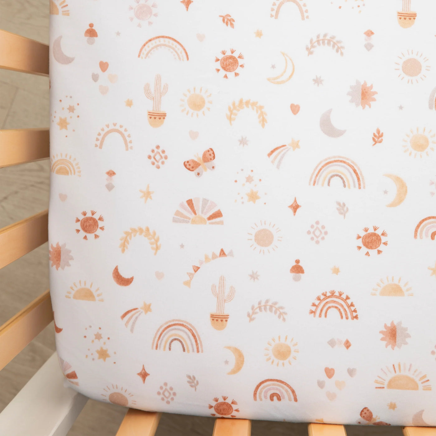 Living Textiles Organic Cot Fitted Sheet 2 Pack- Bohemian Bliss
