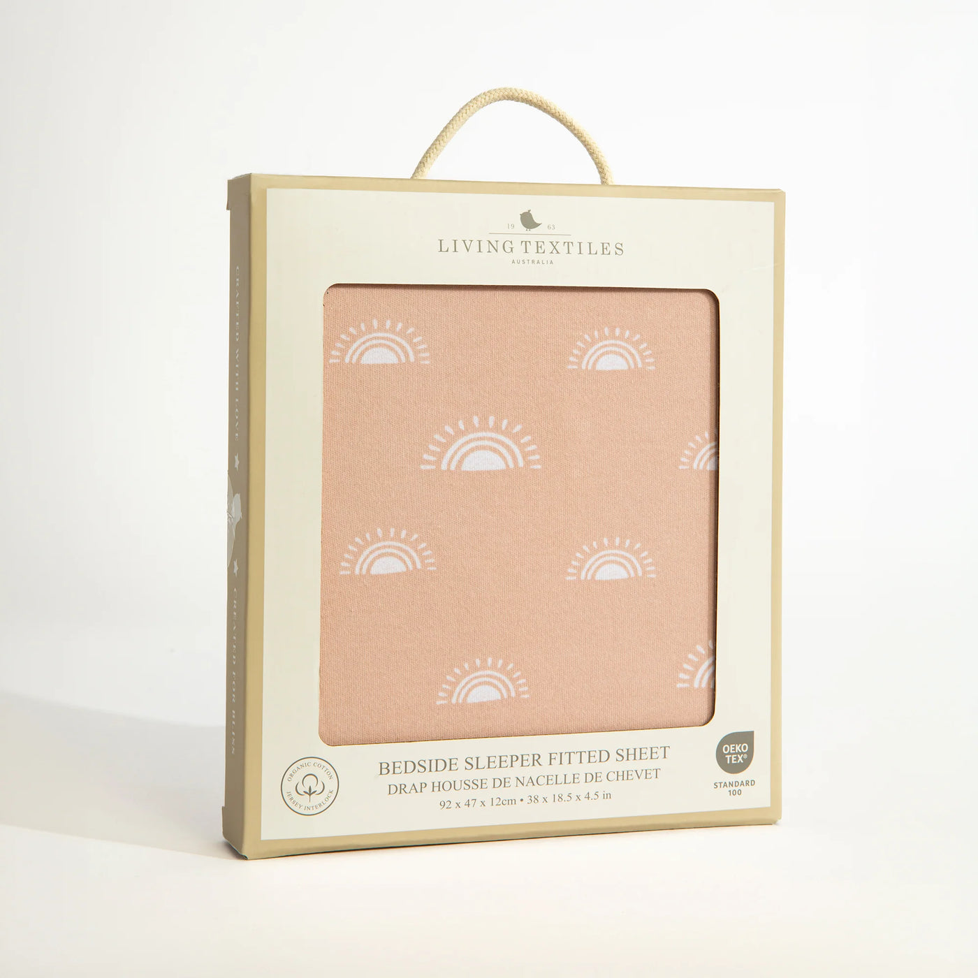 Living Textiles Organic Bedside Sleeper Fitted Sheet - Bohemian Bliss/Dusk Rainbow