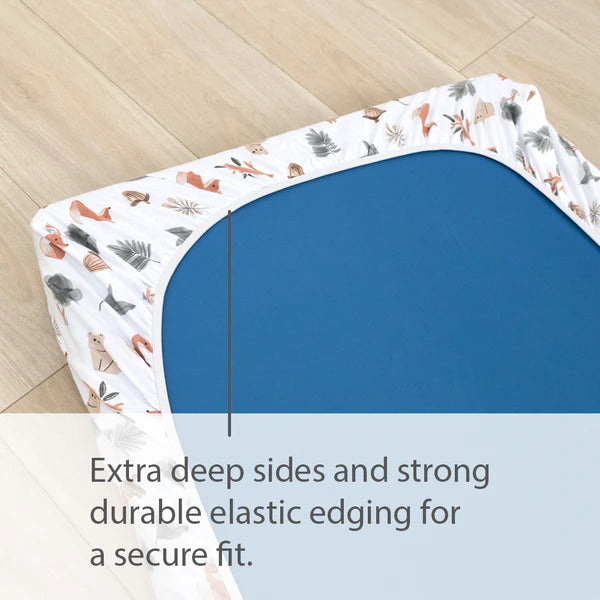 Living Textiles Childcare Cot Fitted Sheet - Forest Retreat