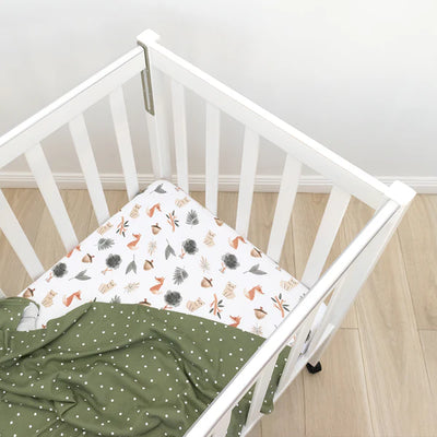 Living Textiles Childcare Cot Fitted Sheet - Olive Green