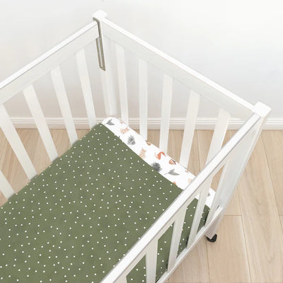 Living Textiles Childcare Cot Fitted Sheet - Olive Green