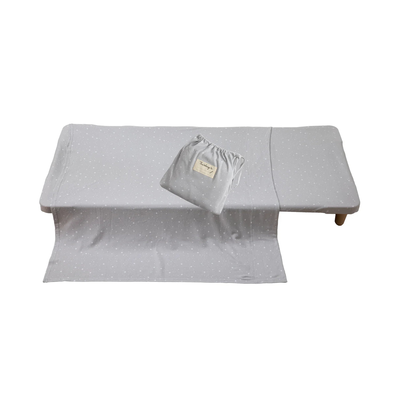 Living Textiles Stacking Bed Sheet Set - Grey Stars