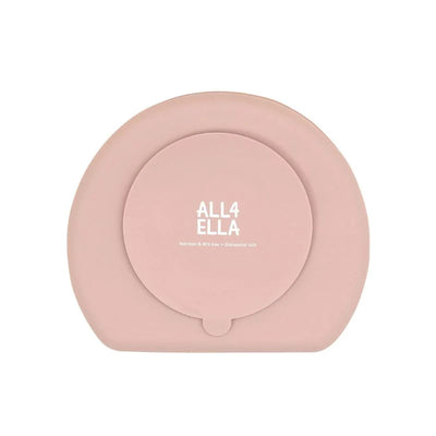 All 4 Ella Silicone Plate with Straw & Spoon - Dusty Pink