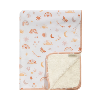 Living Textlies Organic Jersey Sherpa Blanket - Bohemian Bliss