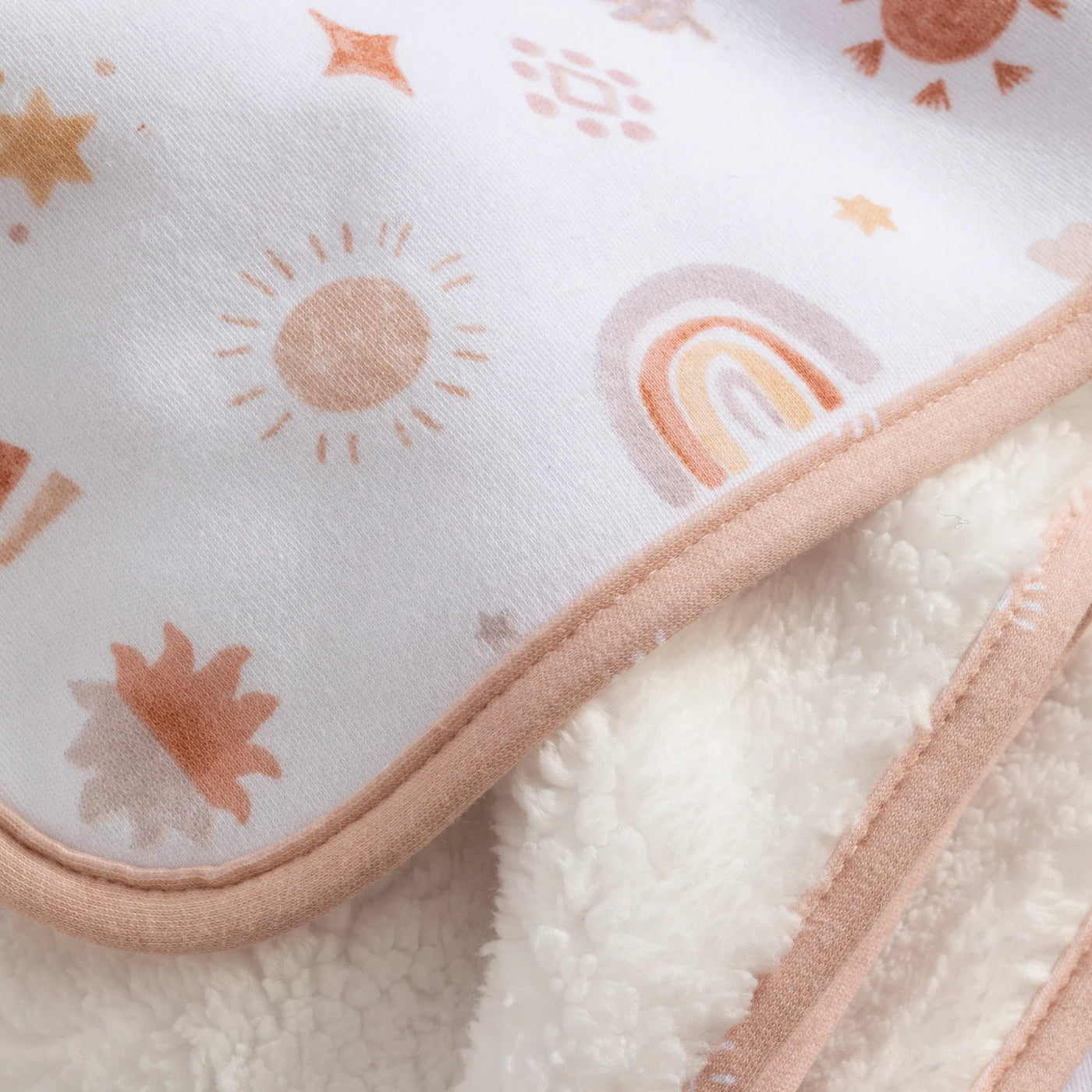 Living Textlies Organic Jersey Sherpa Blanket - Bohemian Bliss