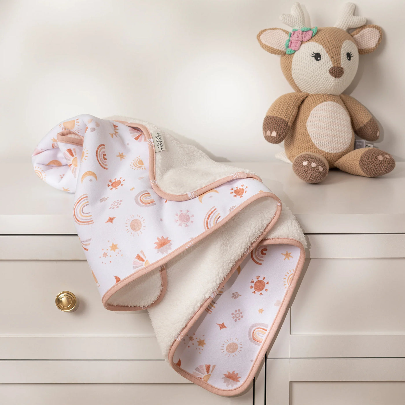 Living Textlies Organic Jersey Sherpa Blanket - Bohemian Bliss