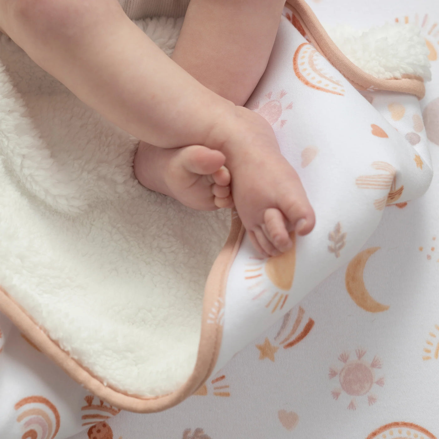 Living Textlies Organic Jersey Sherpa Blanket - Bohemian Bliss