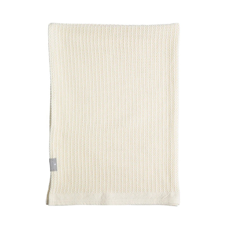 Living Textiles Cotton Cellular Blanket - Natural White