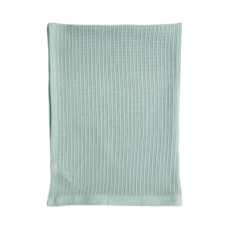 Living Textiles Cotton Cellular Blanket - Sage