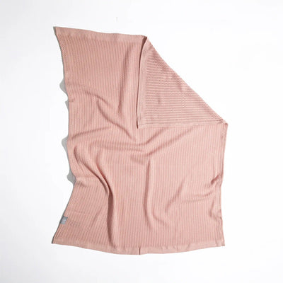 Living Textiles Cotton Cellular Blanket - Dusty Pink