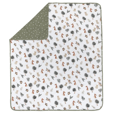 Living Textiles Reversible Quilted Cot Comforter - Forest Retreat