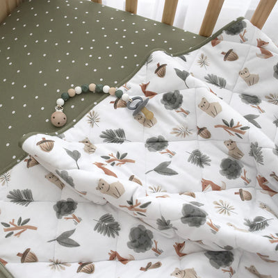 Living Textiles Reversible Quilted Cot Comforter - Forest Retreat