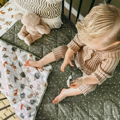 Living Textiles Reversible Quilted Cot Comforter - Forest Retreat