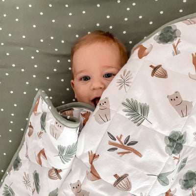 Living Textiles Reversible Quilted Cot Comforter - Forest Retreat
