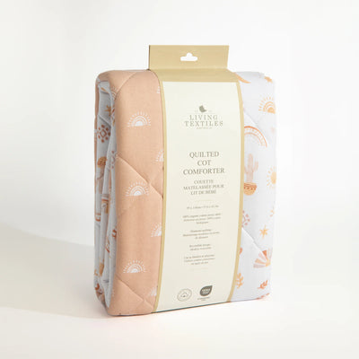 Living Textiles Reversible Organic Quilted Cot Comforter - Bohemian Bliss