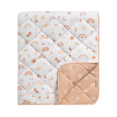 Living Textiles Reversible Organic Quilted Cot Comforter - Bohemian Bliss