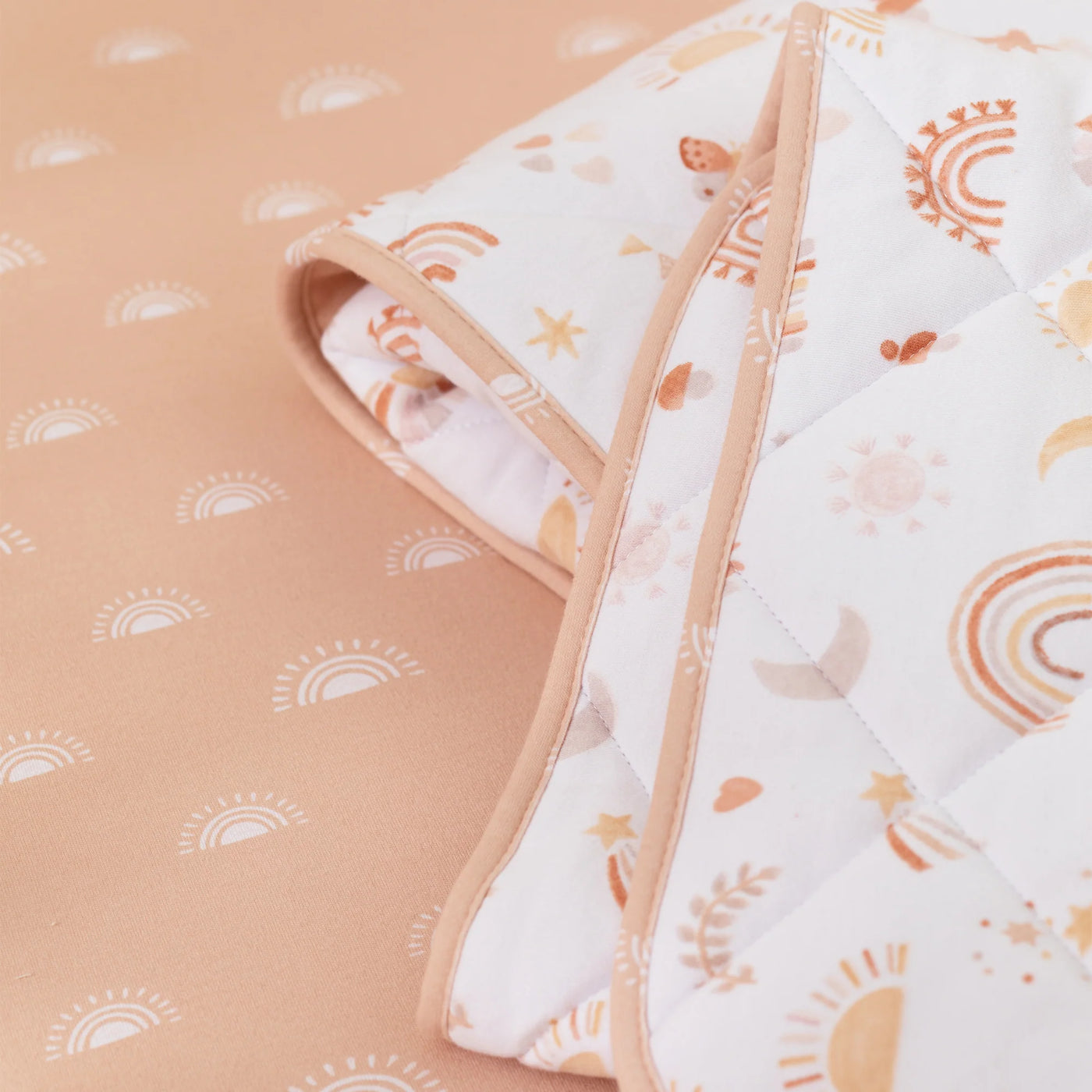Living Textiles Reversible Organic Quilted Cot Comforter - Bohemian Bliss