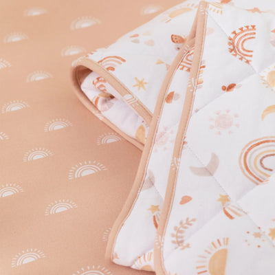 Living Textiles Reversible Organic Quilted Cot Comforter - Bohemian Bliss