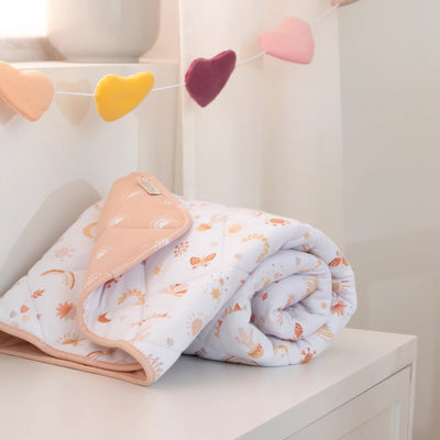 Living Textiles Reversible Organic Quilted Cot Comforter - Bohemian Bliss