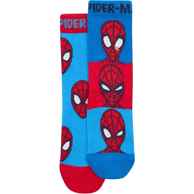 Rio Spider-Man Kids Crew Socks 2 Pack - Blue & Red