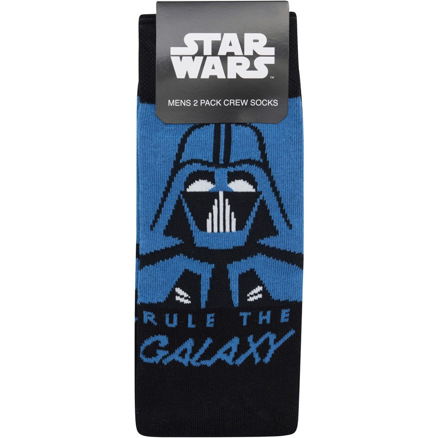 Rio Men's Star Wars Crew Socks 2 Pack - Blue & Black