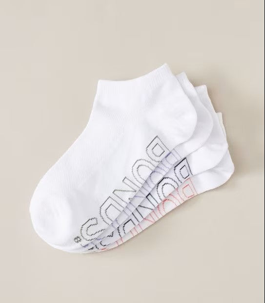 Bonds Mens Logo Lightweight Low Cut 4 Pack - White