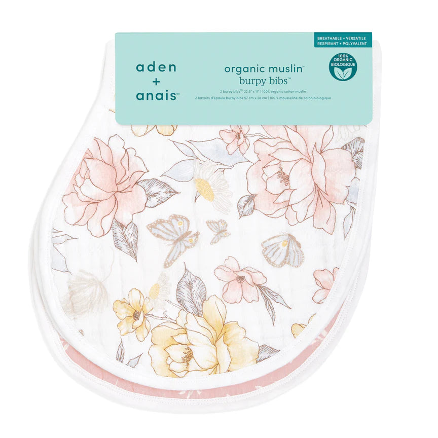 Aden and Anais Organic 2 pack Burpy Bibs - Earthly