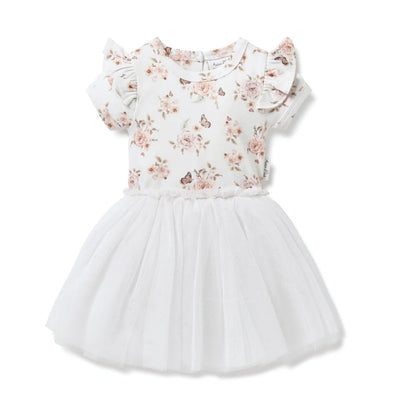 Aster & Oak Butterfly Tutu Dress - White