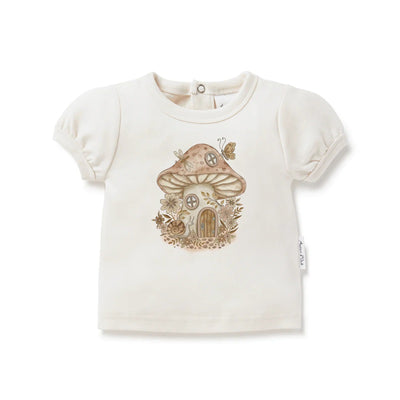 Aster & Oak Mushroom House Print Top - Natural