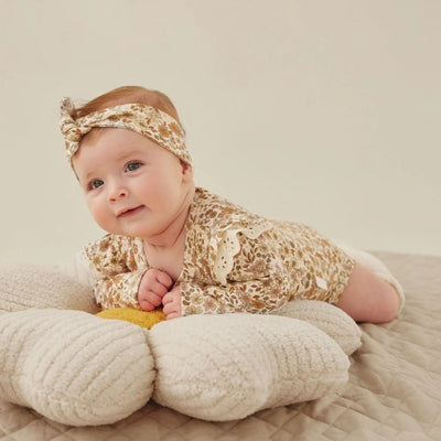 Aster & Oak Bailey Floral Flutter Onesie - Natural
