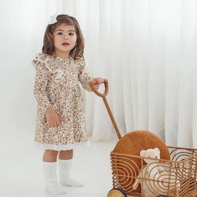 Aster & Oak Bailey Floral Ruffle Dress - Natural