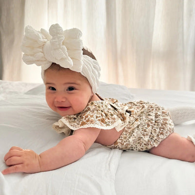 Aster & Oak Bailey Floral Flutter Playsuit - Natural