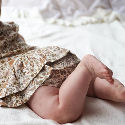 Aster & Oak Bailey Floral Dress Onesie - Natural