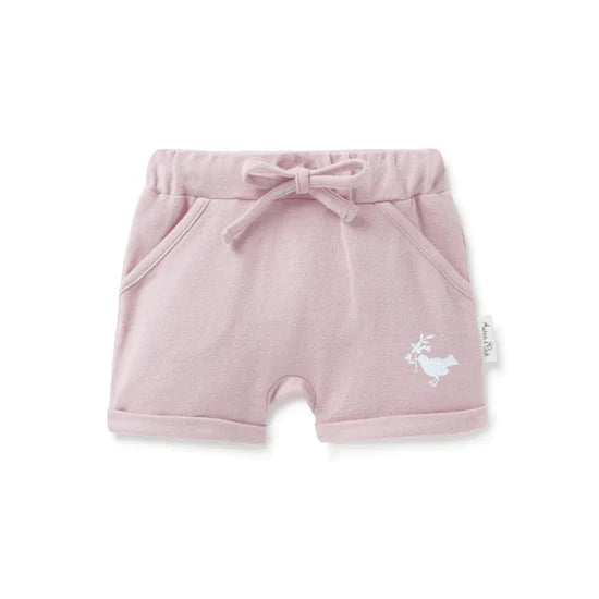 Aster & Oak Pink Chambray Shorts - Mauve