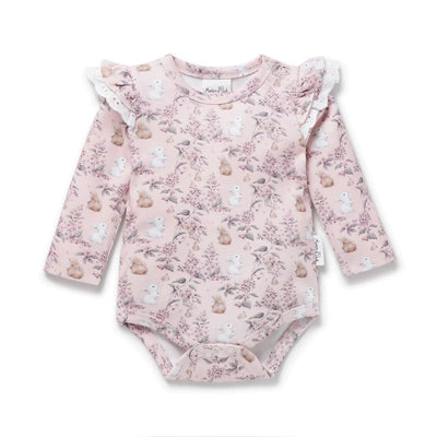Aster & Oak Bunny Friends Flutter Onesie - Pink