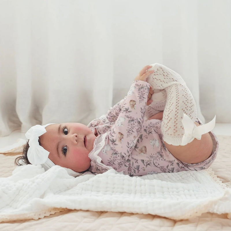 Aster & Oak Bunny Friends Flutter Onesie - Pink