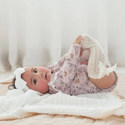 Aster & Oak Bunny Friends Flutter Onesie - Pink